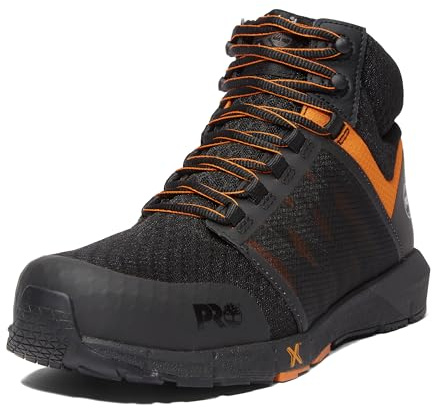 Timberland PRO Botas de Trabajo Radius Mid Comp Toe para Hombre, Negro/Anaranjado, 47 EU