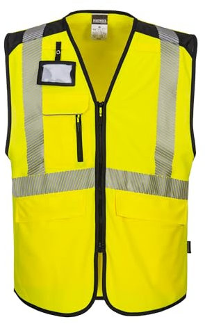 Portwest - Gilet de sécurité multipoches PW3 HV M Jaune / Noir