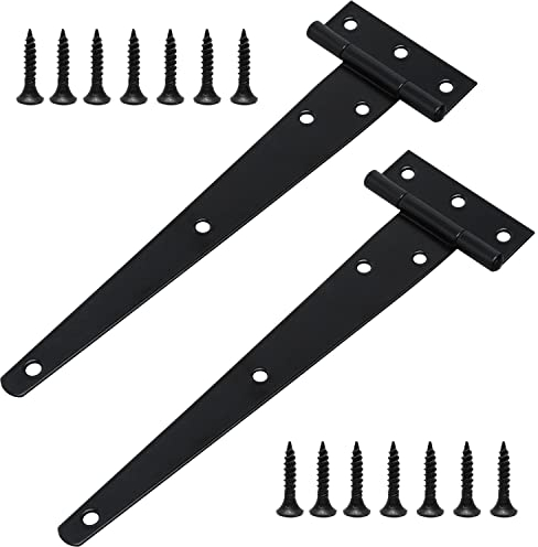 2 Piezas Bisagras en T de Puertas con Tornillo de Montaje, Bisagras para Puertas Madera de 200 mm, Galvanizadas