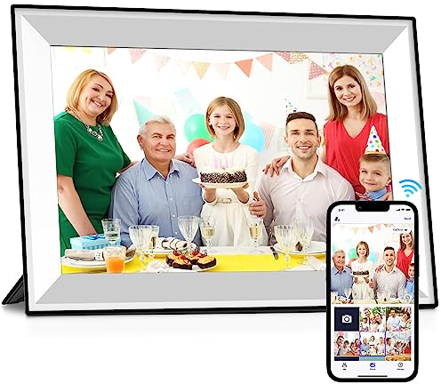 BGIFT Cornice digitale WiFi da 10,1 pollici con 32 GB di memoria, 1280 x 800 IPS HD Touch Screen Smart Cornice digitale elettronica, facile condivisione di foto e video
