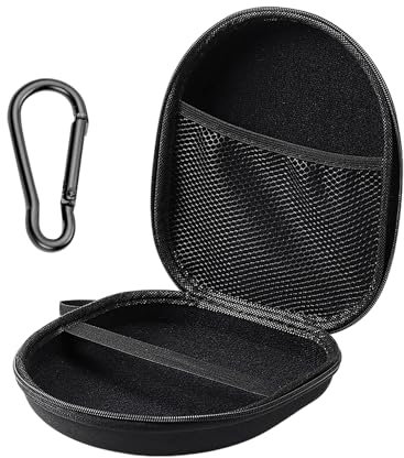 Black Portable Headphone Storage Bag with Metal Buckle, Anti-Pressure Protective Case for Many Headphone Types
