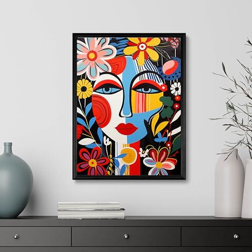 Studio Moien Blossoming Aura Poster by A4 (21 x 29.7 cm - 8.3 x 11.7 in) - Wandkunst mit einer farbenfrohen Frau mit Blumen. Wunderschön für die Raumdekoration jedes Zimmers