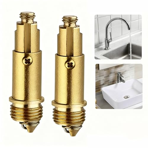 Lot de 2 boulons de rechange en laiton pour bonde de lavabo pop-up clic-clac – Pièces de bouchon de vidange à ressort interne pour bonde d'évier de salle de bain, bouchon de baignoire pop-up, boulon à