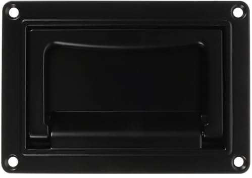 Genérico Tiradores de Puertas y Cajones Empotrados de Aleación de Zinc Negro, Manijas para Gabinete y Tocador, Diseño Embutido para Cocina y Herramientas, Uso en Armarios y Cajones,