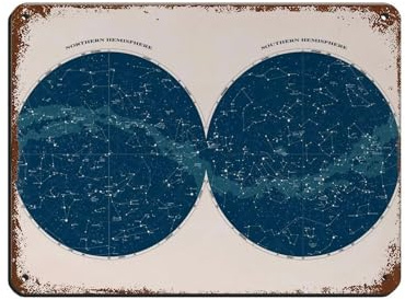 Targa in metallo vintage con mappa stellare, decorazione artistica da parete per pub, club, caffetteria, bar, decorazione artistica da parete in stile retrò, 30 x 40 cm