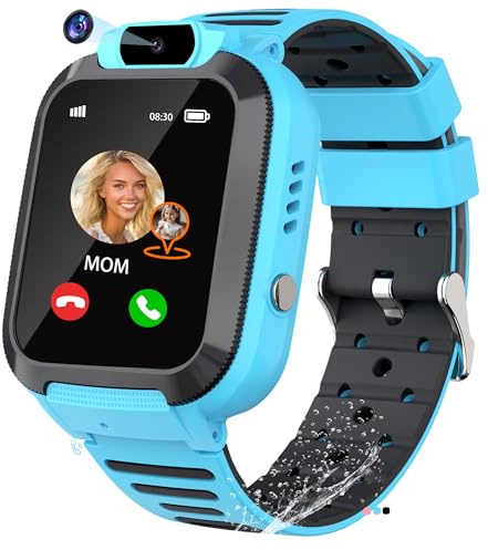 EUNICECG Smartklocka för Barn med GPS-Tracker Klassrumsmodell Spel Telefon SOS IP68 Vattentät Väckarklocka Digitalt Smartwatch Barn för Tonåringar Pojkar Flickor Födelsedag Gåvor