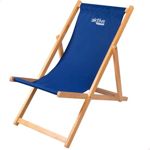 AKTIVE 62644 Gartenliege aus Holz | Kiefernholz, Maße 56 x 68,2 x 92,5 cm, verstellbare Rückenlehne, 3 Positionen | Klappliege für den Außenbereich | Klappstuhl | Gartenstühle