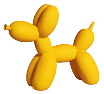 FYBlossom Modern Skulptur Dekofigur Ballon Hund Harz Statue, Kunst Tier Statue Tischdeko, Kreativität Handwerk Geschenk Für Desktop Wohnzimmer Kuchen Bäckerei (Gelb)