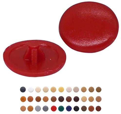 Confezione da 50 tappi per coperchio a vite Pozi diametro 12 mm, testa Pozidriv clip su coperture in plastica, tappo decorativo per mobili (50, rosso S26)