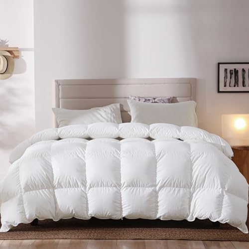 BedFabtasy Luxus-Daunendecke 240×220 cm mit 90% Gänsedaunen und 10% Federn, Warme Winter Bettdecke aus 100% geräuscharmem Bio-Baumwollstoff, Oeko-Tex 100, DOWN Pass, RDS Zertifiziert für Tierwohl