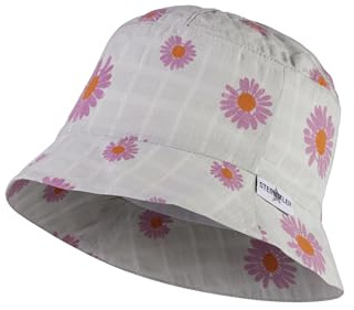 Sterntaler Kinderhut Blume - Mädchen Kinderhut Blume - Schirmmütze mit UV -Schutz 30 für Schutz an heißen Sommertagen - Sonnenhut aus Baumwolle - blassgrün, 51