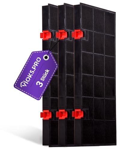 Viоks.pro SET 3x Aktivkohlefilter Dunstabzugshaube Ersatz für AEG 9029801207 Typ 150 - Filter Dunstabzugshaube 435x217x28mm - Kohlefilter für Dunstabzugshauben von AEG Bauknecht Neff Bosch Zanussi