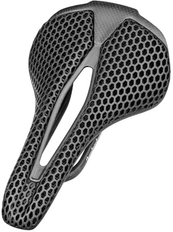 Sella per Bicicletta Stampata in 3D Sella in Fibra di Carbonio Ultraleggera Cava Confortevole Traspirante MTB Gravel Road Bike Bicycle Seat Barts 145G (3D Kohlenstofffaser -001)