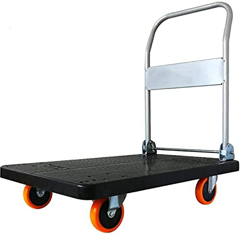 Chariot Pliant avec Roues Chariot à Pousser Diables Chariots Utilitaires Chariots de Service Camions à Plate-Forme Chariot Pliant de Stockage avec 4 Roues, 72x46 c,72x46cm