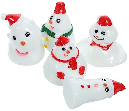 RORPOIR Entzückendes Mini-schneemann-Figuren-Set Harz Schneemann- Für Weihnachtsbaum Garten Schreibtisch 5 Stück