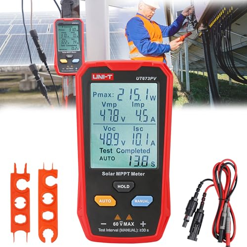 Tester Pannelli Solari, UT673PV Multimetro Fotovoltaico 800W Misuratore Solare Display LCD Ultra Trasparente Smart MPPT Tensione Circuito Aperto Risoluzione Problemi Test Dati Per Moduli Fotovoltaici
