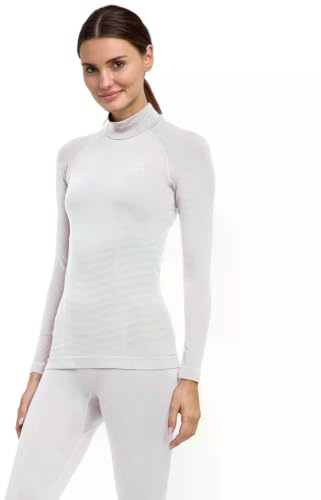 FALKE Women's Maximum Warm High Neck W L/s Sh Functional Yarn Quick Dry Base Layer Top 1 Piece, White 2860, M