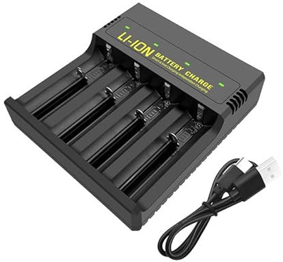 Universal Battery Charger for AA/AAA/C/D Rechargeable Batteries, USB-C Fast Charging with Smart LED Display, 4 Independent Slots for Ni-MH/Ni-CD Batteries Type C Input 2A USB Port Fast Charger