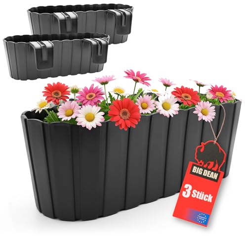 BigDean 3 Stück Blumenkasten Balkongeländer Balkon Blumenkasten Geländer