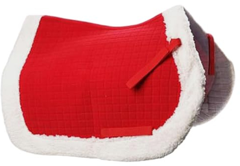Grtheenumb Tapis de Selle Bareback | Tapis Bareback pour Chevaux, Centre Ergonomique antidérapant Rouge de Noël, très épais pour Un Soutien Maximal
