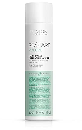 RE/START Volumen Magnifying Micellar Shampoo, 250 ml, Mizellen Shampoo für Haar & Kopfhaut, Haarshampoo für mehr Stand & Volumen, cremiger Schaum mit Lifting Effekt für feines Haar
