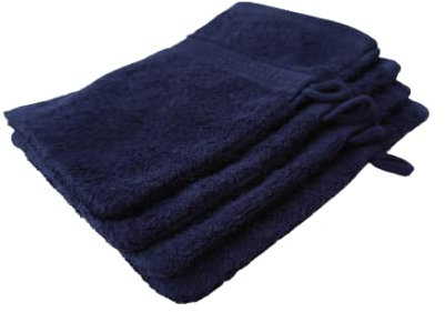 Merkanta 4er Set Waschhandschuhe Waschlappen Navy 16x21cm Frottee Baumwolle Frottierware