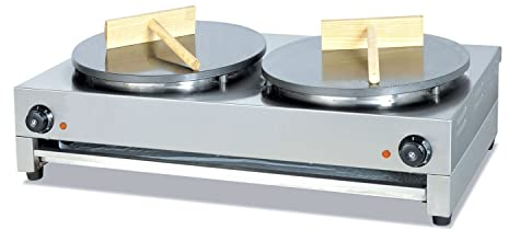 Ristoattrezzature Piastra Crepiera Elettrica Doppia - Acciaio Inox - Dimensioni 860x485x240mm