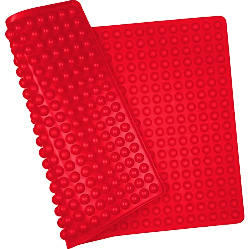 Newaner Tapis de cuisson en silicone, Demi-Sphère de 1cm tapis en silicone, tapis de cuisson réutilisables pour moule antiadhésif, Résistant à la chaleur et sans danger pour aliments, sans Bpa(rouge)