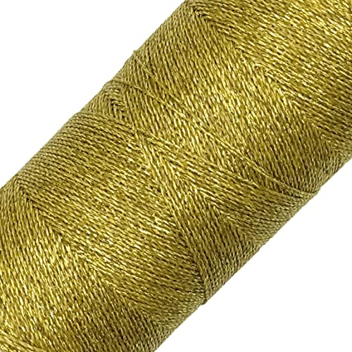 LINHASITA Linhasita Fil ciré 100 g 360 m d'épaisseur 0,5 mm polyester macramé 30 couleurs (doré)