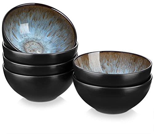 vancasso 6 Teilig Dessertschale Set in Braun, Snackschüssels Füllmenge: 360ml, spülmaschinengeeignete winzige Schale, kleine Schüsseln für Suppen | Sushi | Reis, Servierschalen Set aus Steingut