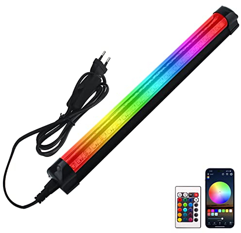 BOSITE 10W Barre LED RGB,Éclairage LED RGB avec Interrupteur et Fiche,16 Millions de Couleurs,48 LEDs,RGB Light Bar Dimmable RGB Lampe Pour Festival Bar Halloween Décoration Intérieure Noël