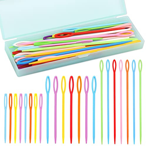 SUVSOON 60Pcs Plastic Sewing Needles, Darn Needle, Plastic Needle for Yarn | Plastic Sewing Needles (7cm/9cm/15cm) for DIY Sewing, Handmade Crafts