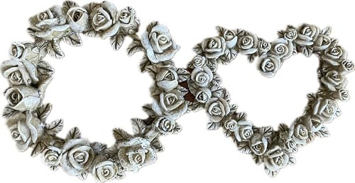 khevga Décoration funéraire en forme de cœur avec ange (cœur et couronne)