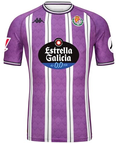 Kappa Unisex Kombat Home Valladolid Fußballtrikot, Violet/White/Grey/Sponsor, S