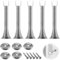 Spring Door Stop 5 Pack 85mm Silver Metal Door Stoppers Wall Mounted Skirting Board Buffer Doorstop with Screws and Base Plate for Protect Walls and Doors, Home, Office, School