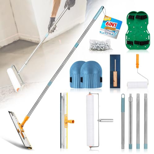 Greenpear Autolivellante Cemento Tool Kit - Kit di Strumenti per Cemento Autolivellante - Set di rulli di sfiato - Rullo appuntito con il palo filettato
