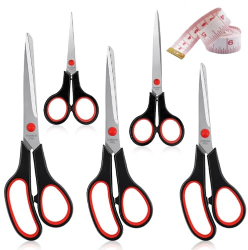 Qcdou 5 Pack Scissors Set, Multipurpose Kitchen Scissors with Sharp Blades