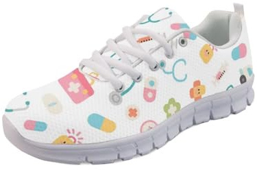 Coloranimal Baskets plates légères en maille aérée pour femme, Caricature médicale, 36 EU