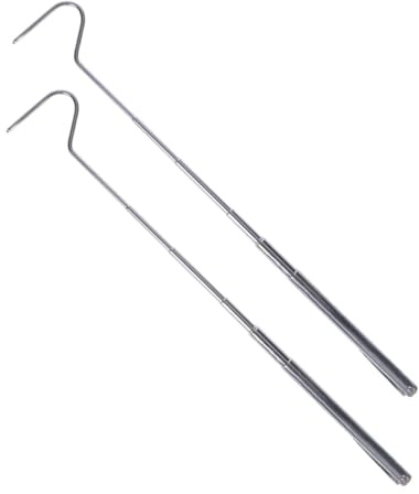 WEKADRIN 2pcs Stainless Steel Retractable Snake Hook 71cm Reptile Grabbing Tool Portable for Safe Handling and Catching Reptiles in Outdoor and Indoor Use