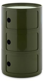 Kartell Componibili Big, Meuble Conteneur 3 éléments, Diamètre 42 cm, Vert