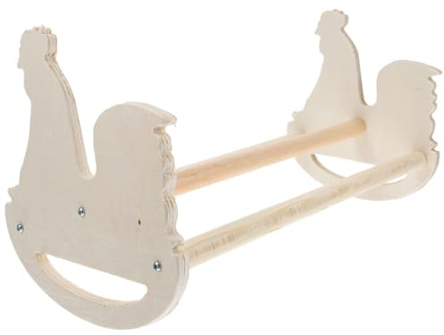 EXAOMBLE Soporte Promueve el Equilibrio de Madera Forma de Pollo Beige, Resistente al Desgaste para Gallinas para Aves de Corral y Crías