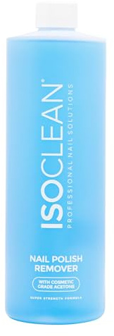 ISOCLEAN Nail Polish Remover - with 99.8% Acetone, Super-Strength Formula, Dissolves Standard and Gel Polish, Acrylics, Tips, and Nail Glues - 500 ml