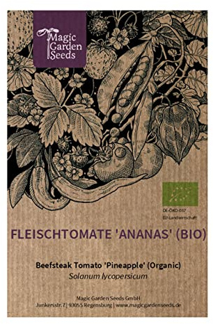 Gul-orange flammad kötttomat Ananas (Solanum lycopersicum) Bio 10 frön