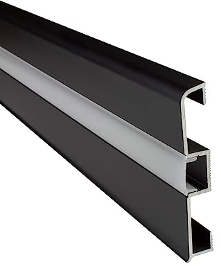 tktrading24 C02 LED Premium Sockelleiste Aluprofil Schwarz - 2m opal