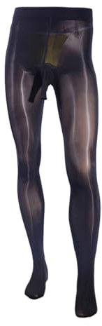 Msemis herrstrumpbyxor herr långa kalsonger strumpbyxor underkläder sexiga strumpbyxor leggings byxor transparent nylonstrumpbyxor, svart, XL