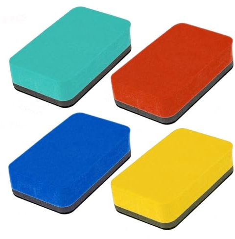 Lahviuu Whiteboard Schwamm Magnetisch, 4 Pcs Whiteboard Reiniger Löscher Radierer Whiteboard Eraser Trockener Radiergummi mit Dickem Filzpad Tafelreiniger Whiteboard Wischer, für Schule Heimbüros