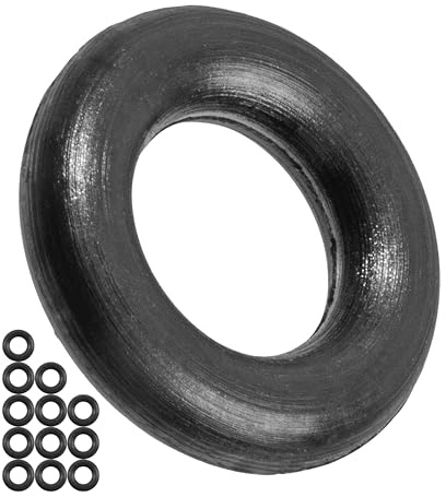 Tätningsringssats, 12 st, YD Ø 8 mm, ID Ø 4 mm, tjocklek 2 mm, i Svart, tillverkad av nitrilgummi, gummiringar för reparation av VVS, maskiner, motorer, tätningssats gummi O-ring, platt packning