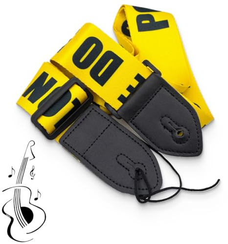Gitarrengurt, Verstellbarer Gitarren-Gurt Gitarrenband Guitar Strap mit Lederenden Plektrum Knöpfe Gitarrenhals Gurt für E-Gitarre Akustikgitarre Bass