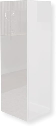 HAJDUK FURNITURE Armoire Murale Suspendue Blanc Brillant 35x105x32 cm – Meuble de Cuisine Haut, Placard de Rangement, Étagère Murale Laquée, Meuble Haut de Cuisine en Finition Brillante