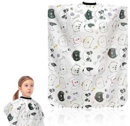 UEAVOID Mantella Parrucchiere Impermeabile per Bambino, Taglio Capelli Regolabile, Barber Cape con Mantellina per Parrucchiere